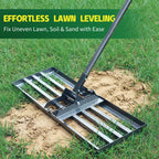 Lawn Leveling Rake 30x10 Inch, 6FT Heavy-Duty Carbon Steel Lawn Leveler – Yard Leveling Rake for Soil, Sand, Grass, Perfect for Lawn Repair, Pit Filling & Garden Maintenance