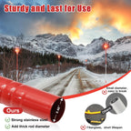 Reflective Driveway Markers, 48" High Driveway Reflectors for Driveway Entrance with Double Sided Reflex, Red and White Alternating Thickened Stainless Steel Snow Stakes with Easy Visibility (4 Pack)
