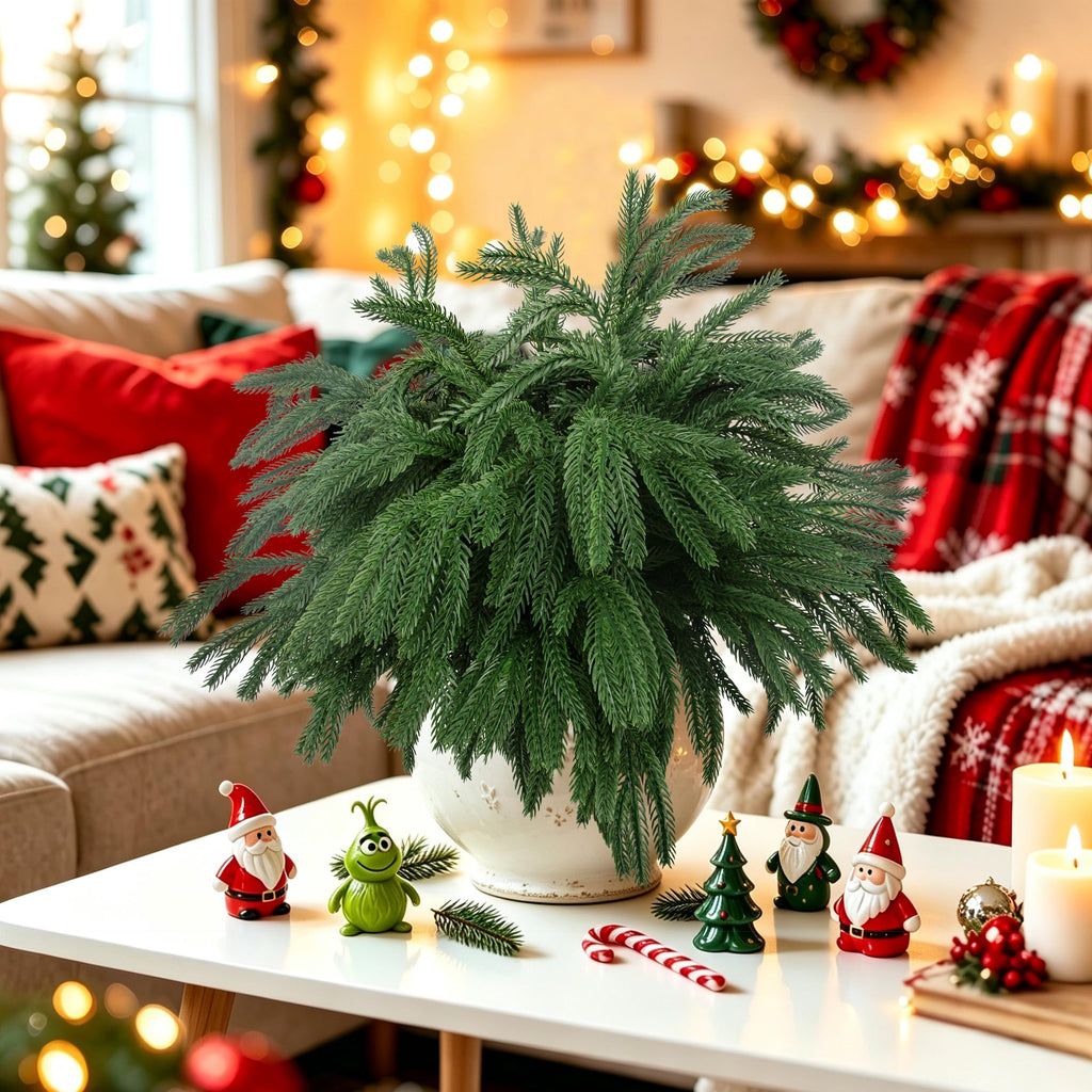 Rowfad 12 Pcs Artificial Norfolk Pine Branches Faux Christmas Stems (12)