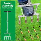 Dual-Function Manual Core Lawn Aerator with 4 Hollow Tine (2026 Upgraded)