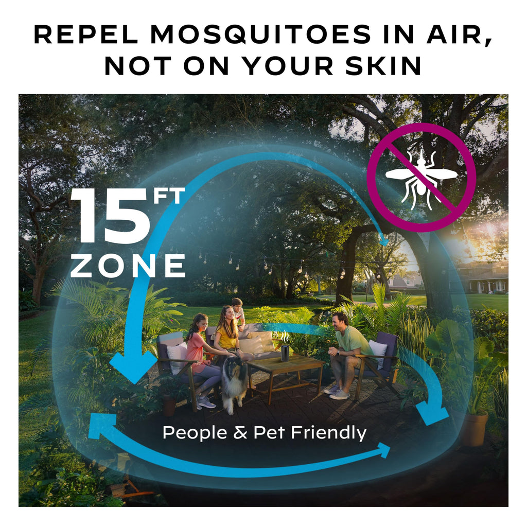 Thermacell Patio Shield Mosquito Repellent Metal Edition, Obsidian; Easy to Use, Highly Effective; Provides 12 Hours of DEET-Free Backyard Mosquito Repellent; Scent-Free, No Spray, No Smoke, Cordless