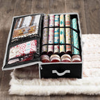 ZOBER Wrapping Paper Storage, Gift Wrapping Organizer Storage, Black/White