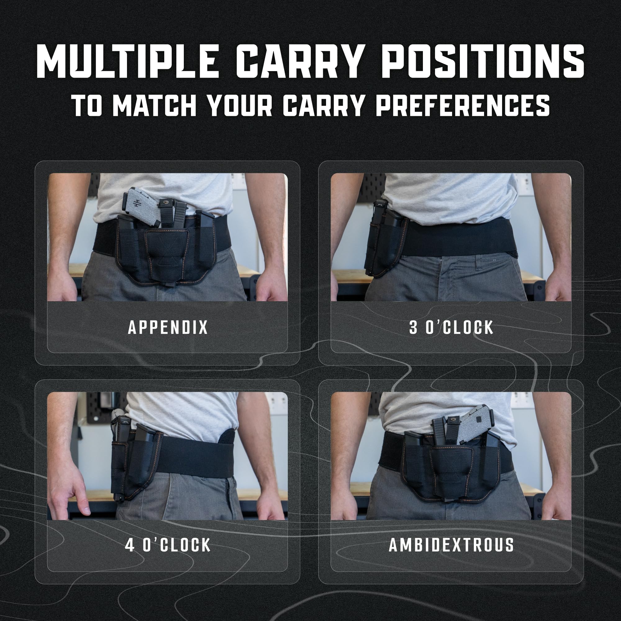 VNSH Belly Band Holster – Comfortable, Secure & Discreet | Concealed Carry Fit for 99% of Handguns with Built-in Mag Pouches