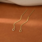 SLUYNZ 925 Sterling Silver Chain Threader Earrings Dangle for Women Teen Girls Long Dangle Earrings Line Earrings Tassel (B-Yellow)