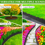 6 Inch Tall 20Ft Black Garden Edging Border with 7.8In Height Stakes,20Pcs