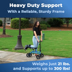KneeRover Economy Knee Scooter Steerable Knee Walker for Adults for Foot Surgery, Broken Ankle, Foot Injuries - Foldable Knee Rover Scooter for Broken Foot Injured Leg Crutch (Blue)