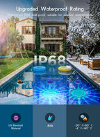 Floating Solar Pool Lights 1 Pack, RGBWW 12 Lighting Modes, 3 Dimming & Timing IP68 Waterproof with Remote Control, Solar Floating Pool Lights for Above Ground Pools Inground Pools Accessories Bathtub