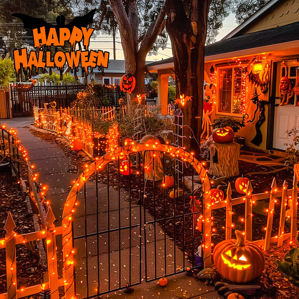JMEXSUSS 2 Pack Solar Halloween Lights, Total 151FT 400 LED, Orange