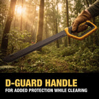DEWALT 21 Inch MA61 D-Guard Machete - Full Tang Stainless Steel Blade with Saw Back & Protective D-Guard Non-Slip TPR Handle with Nylon Sheath for Brush Clearing, Yard Work, Camping and Outdoor Use