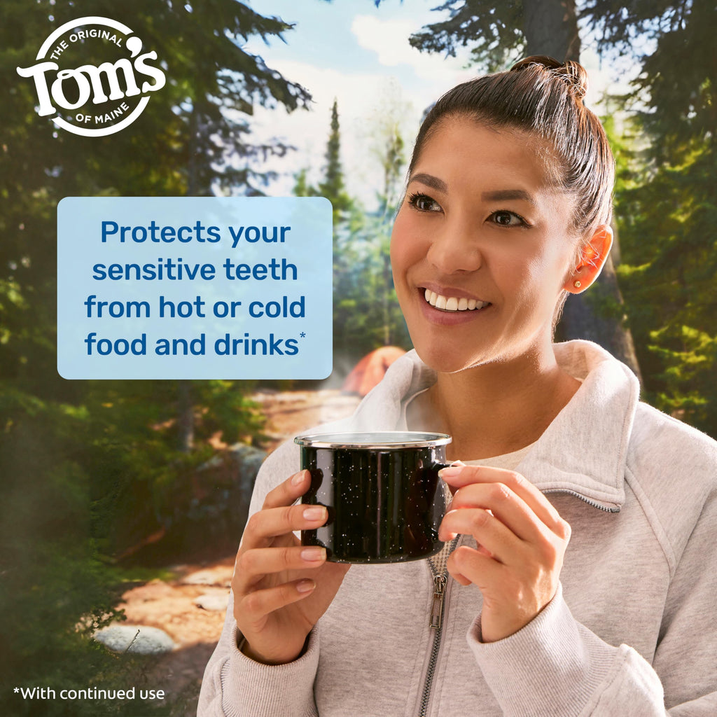 Tom's of Maine Rapid Relief Plus Sensitive Teeth Toothpaste, Fluoride Free, Gentle Mint, 4.5 Oz, 3 Pack, Clinically Proven Enamel Safe, Builds Arginine and Calcium Shield Around Teeth