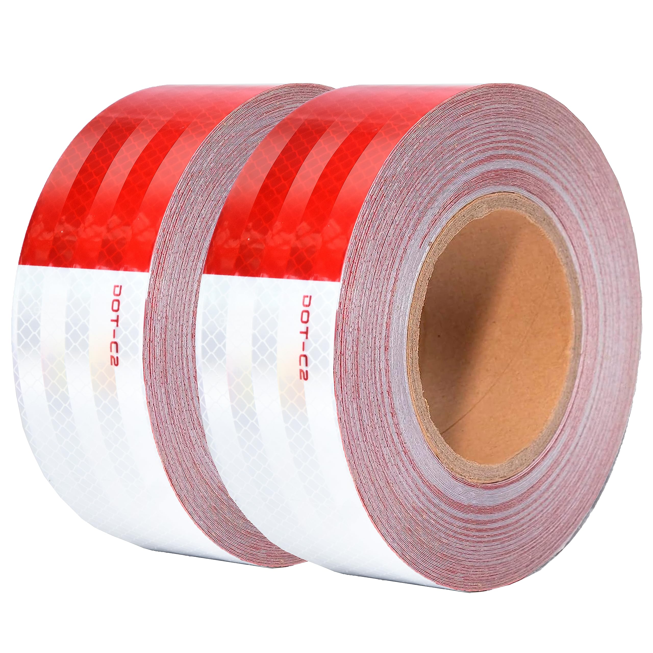 SWRT DOT-C2 Reflective Tape 2 Inch x 200 Feet Red White Reflective Tape Outdoor Waterproof Conspicuity Strong Adhesive Reflector Tape Warning Safety Tape for Vehicles Trailers Boats Signs