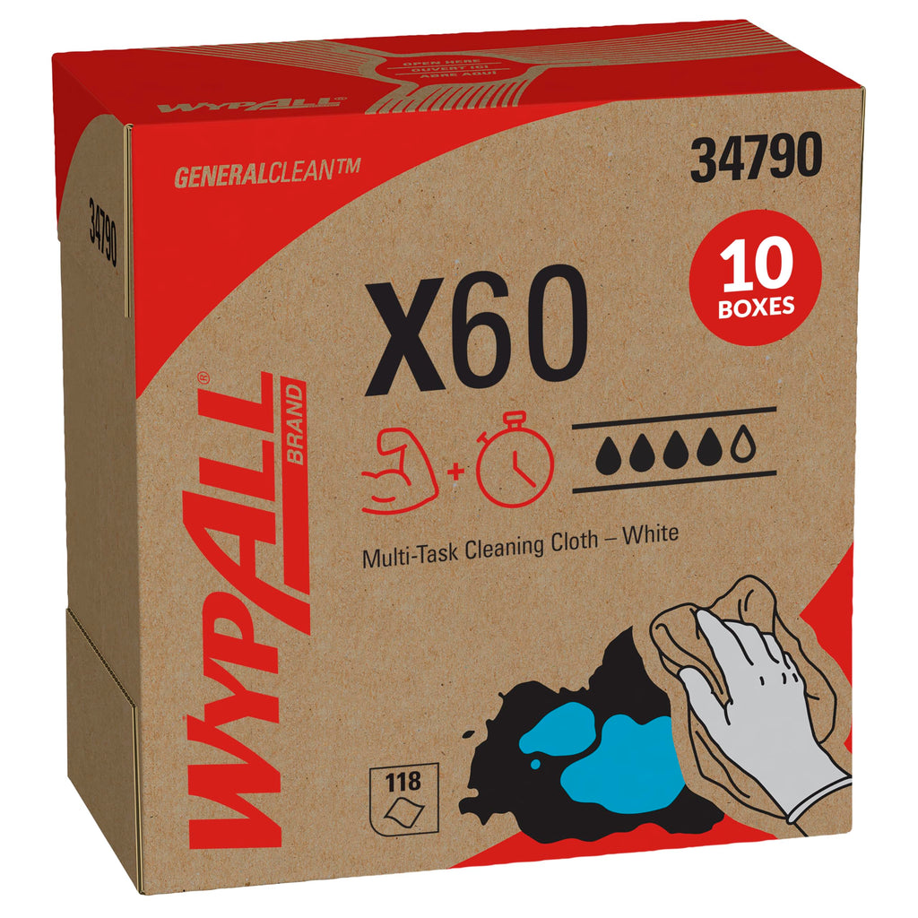 WypAll GeneralClean X60 Multi-Task Cleaning Cloths, 10 x 118 Towels (34790)