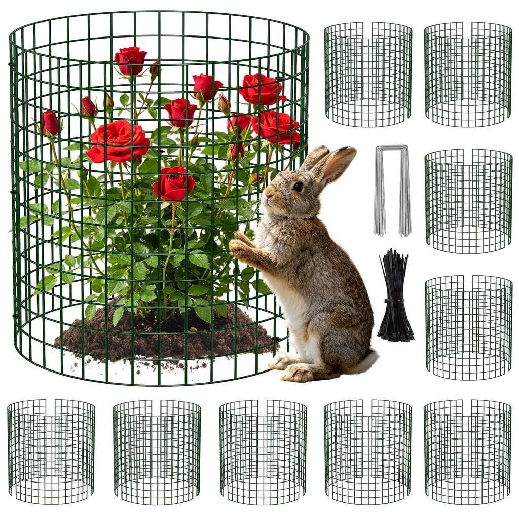 Unves 10 Set Plant Protectors from Animals, 12" x 12" Wire Plant Cages