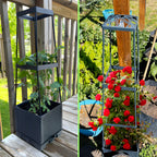 Biotolot 2 Packs Raised Garden Bed Tomato Planter Box with Trellis,44.8" Self-Watering Tomato Cage with Trapezoidal Trellis for Climbing Plants Flowers Vegetables Vine in Patio Garden Indoor Outdoor