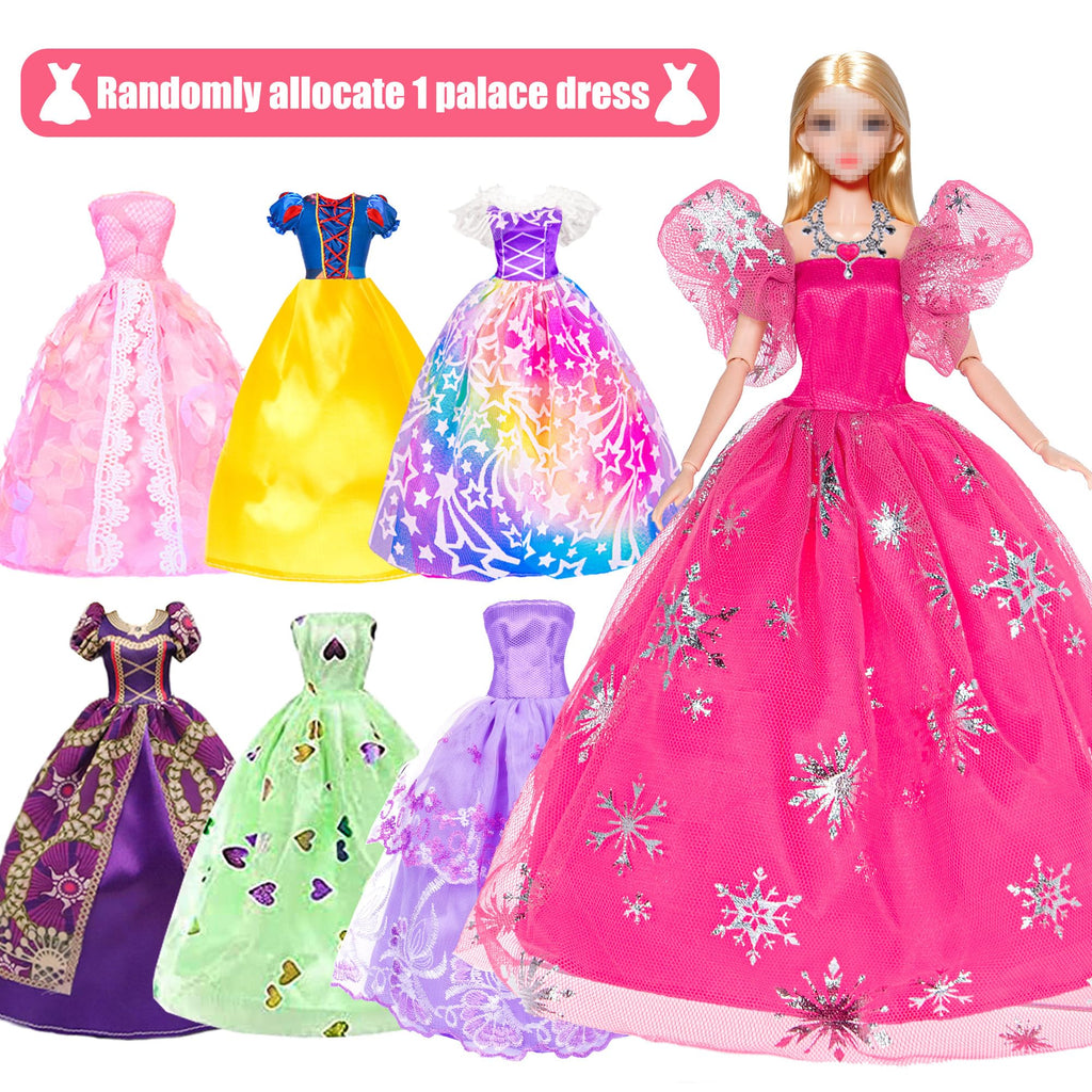 iBayda 11.5-Inch Fashion Doll with Closet Clothes Accessories Set - Includes Princess Gown, Long Dresses, Outfits, Shoes, Handbags, Mirror, Pet Dog & More (Doll Included)