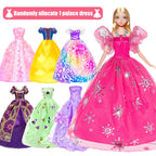 iBayda 11.5-Inch Fashion Doll with Closet Clothes Accessories Set - Includes Princess Gown, Long Dresses, Outfits, Shoes, Handbags, Mirror, Pet Dog & More (Doll Included)
