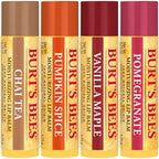 Burts Bees 100% Natural Moisturizing Lip Balm, Winter Variety Pack, Chai Tea, Pumpkin Spice, Vanilla Maple, Pomegranate, 4 Tubes of Lip Balm, 0.15 Ounce (Pack of 4)