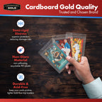 Cardboard Gold Card Saver 1-200Count - Semi Rigid Card Holder, Trading Card Protectors - PSA-Approved Cardsaver for Baseball, Trading, Sports Cards - Card Sleeves, Binder, & Storage Box Compatible