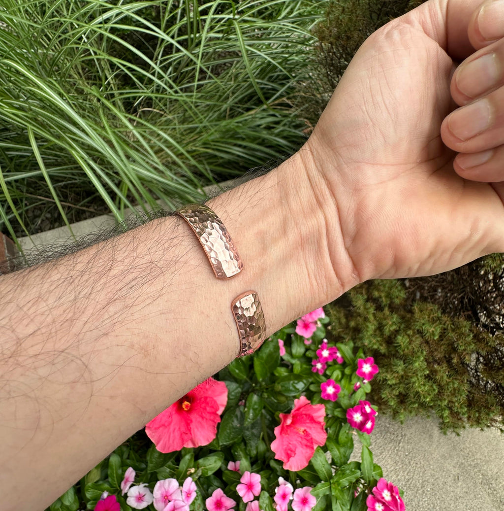 Healing Lama™ Hand Forged 100% Copper Bracelet. Made with Solid and High Gauge Pure Copper. (Hammered)