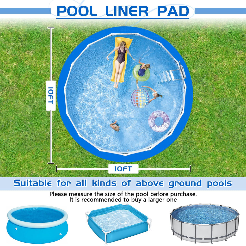 RGJ 10 Ft Pool Liner Pad for Round Above Ground Pools, Thickened Pool ...