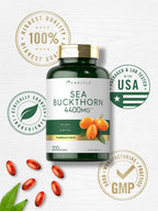 Carlyle Sea Buckthorn Oil Capsules | 200 Softgels | Non-GMO, Gluten Free | Sea Buckthorn Berry Oil Supplement