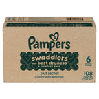 Swaddlers Diapers, Size 6 (23-44 lbs), 108 Count, Absorbent, Keeps Baby Dry and Comfortable, Pediatrician Recommended Skin Safe Disposable Baby Diaper