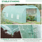 Outsunny 20' x 10' x 7' Walk-in Tunnel Greenhouse Zippered Door Green