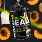 NutraBio Alpha EAA - All-Day Amino Acids for Muscle Growth and Hydration - Essential Amino Acids with Nootropics & Adaptogens- Full Spectrum EAA BCAA Powder - 30 Servings - Peach Tea