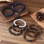 Jewdreamer 12PCS Beaded Bracelets for Men 8MM
