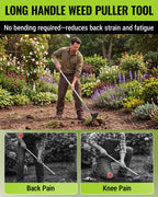 WORKPRO Weed Puller Tool with Long Handle, 2-in-1 Garden Hoe & Weed Rake