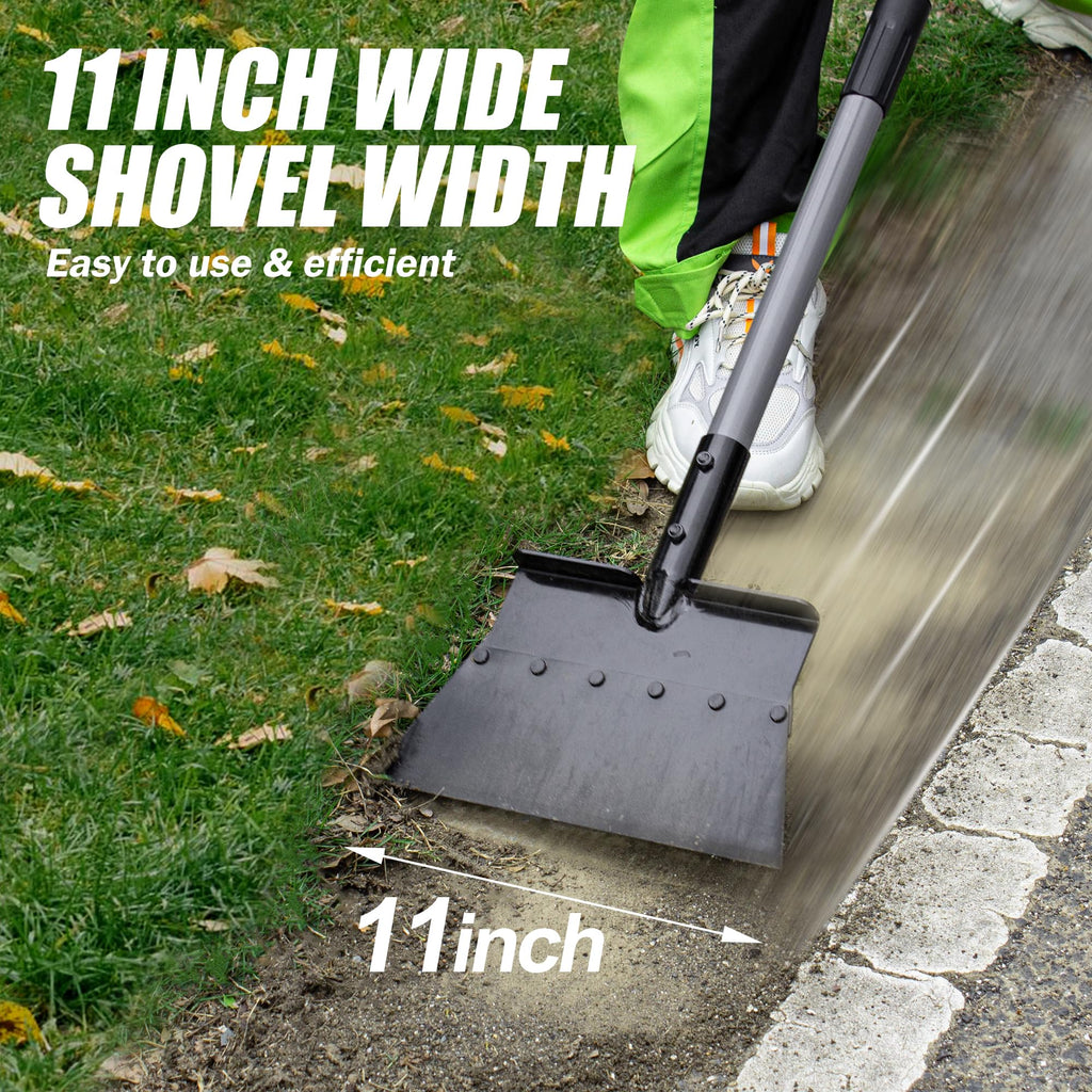 Suchtale Flat Shovel, 11-Inch Floor Scraper, Long Handle Weed Scraper
