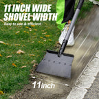 Suchtale Flat Shovel, 11-Inch Floor Scraper, Long Handle Weed Scraper