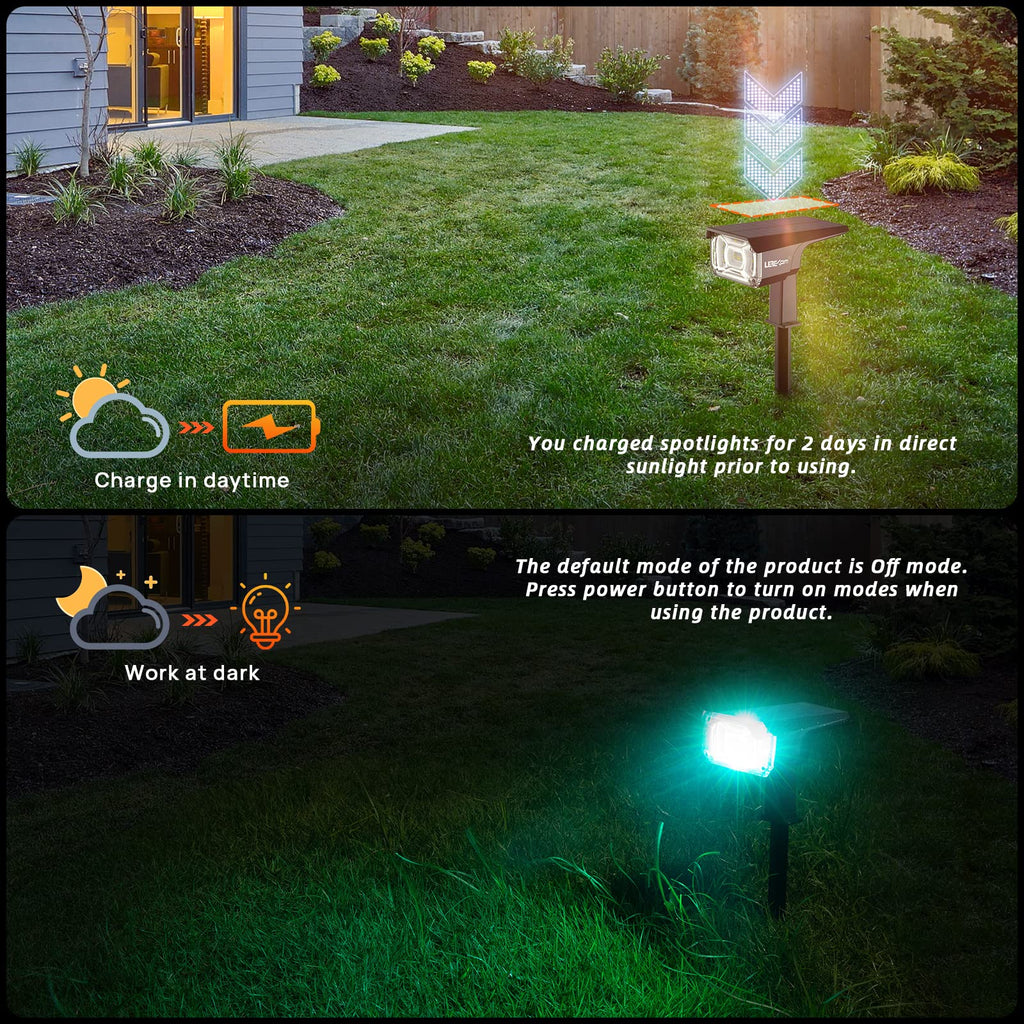 LEREKAM Solar Halloween Lights Outdoor Halloween Decorations Outdoor 2 Pack