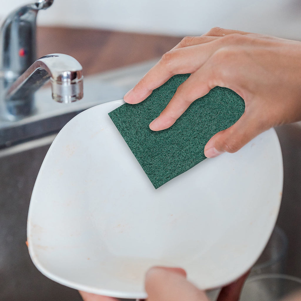 100 Pack Heavy Duty Scouring Pads 3x4 Inch – Green Scrubbing Pads, Non Scratch Bulk Scrub Pads for Kitchen, Dishes, Pots, Pans, Grill & Household Cleaning – Reusable Multipurpose Scrubber Pads