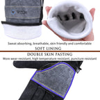 WZQH Leather Work Gloves for Men or Women, Large Glove for Gardening, Tig/Mig Welding, Construction, Chainsaw, Farm, Ranch, etc. Cowhide, Soft Lining, Utility, Firm Grip, Durable. Grey-Black L