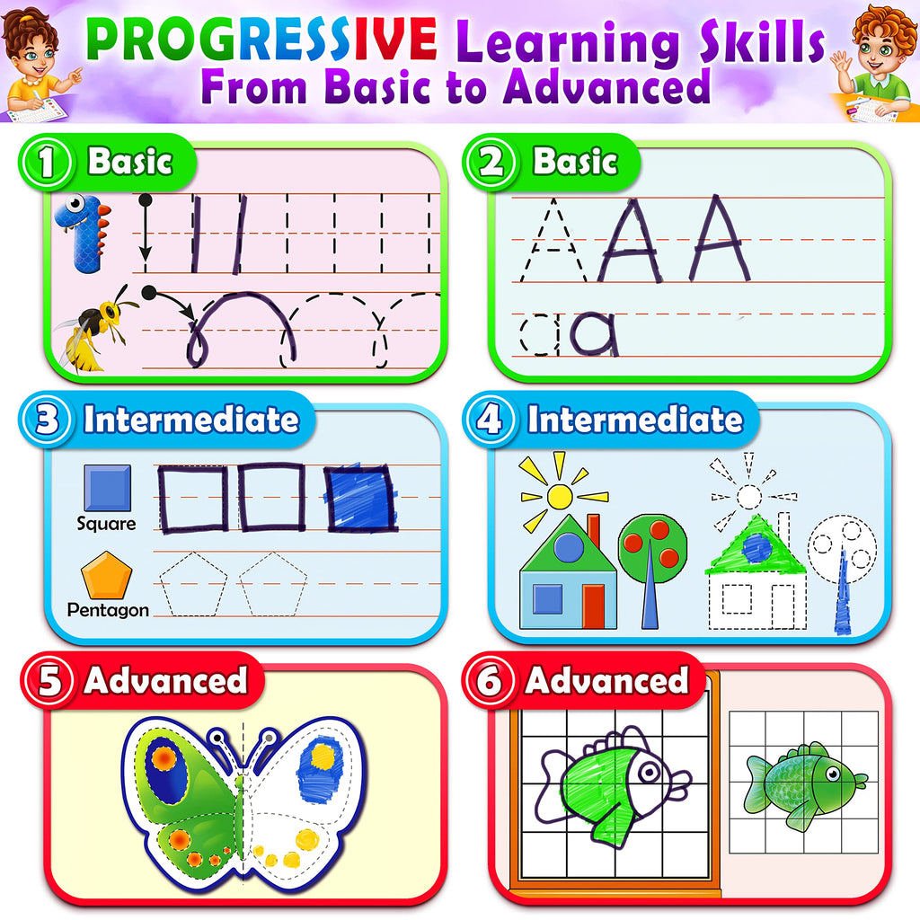 Curious 2 Learn Preschool Learning Activities -Tracing Books for Kids Ages 3-5 - Toddler Handwriting Practice - Letter Tracing for Kids Preschool Kindergarten Workbooks 3-4, 4-5 - Learning Toys