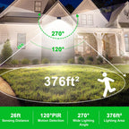 kuyimy Solar Lights Outdoor, 72 LED Motion Sensor Wall Light, IP65 Waterproof and 3 Lighting Modes, Solar Powered Security Wireless Light Outside for Patio, Garden, Fence, Porch, Front Door(6 Packs)