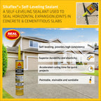 SIKA Sikaflex Self-Leveling Sealant, Gray Polyurethane, Fast Curing, for Concrete Expansion Joints, Waterproof, Paintable, Fills Cracks up to 1.5 in., 10.1 fl. oz Cartridge