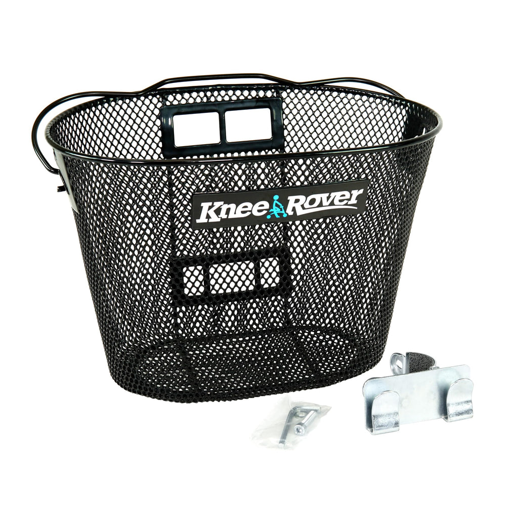KneeRover Knee Scooter Basket Accessory with Convenient Handle - Knee Rover Basket Attachment Includes Universal Bracket Mount - Part Fits Most Knee Scooter Walker Models