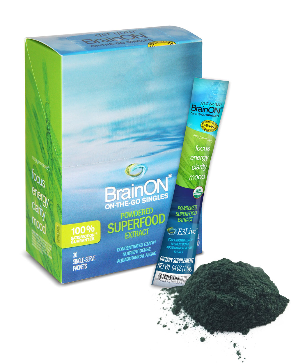 E3LIVE BrainON - Concentrated E3AFA - On-The-Go Singles - 30 Count Box