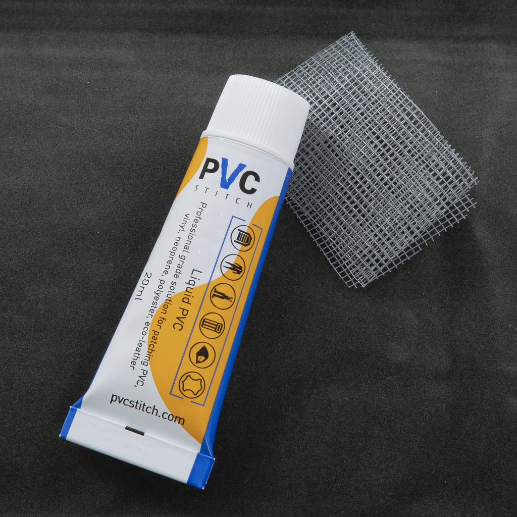 PVC Stitch Heavy Duty Repair Kit for Air Mattresses, Waterbeds, Hot Tubs, Above-Ground Pools, Bouncy Houses, Air Mats, PVC Pipes & Hoses, Punching Bags, and Much More (+ Reinforcing Mesh Cord)