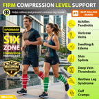 BLITZU Calf Compression Sleeves for Men and Women. Footless Compression Socks Support for Varicose Vein, Nursing, Running. Leg Sleeve Brace for Shin Splints, Pain Relief & Reduces Swelling Green L-XL