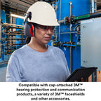 SecureFit Hard Hat SecureFit H-701SFV-UV, White, Vented Cap Style Safety Helmet with Uvicator Sensor, 4-Point Pressure Diffusion Ratchet Suspension, ANSI Z87.1, Medium