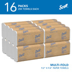 Scott® Professional Universal Multifold Paper Towels, Bulk (01840), Absorbency Pockets, 9.2" x 9.4" sheets, Standard Tier, Compressed, White (250 Sheets/Pack, 16 Packs/Case, 4,000 Sheets/Case)