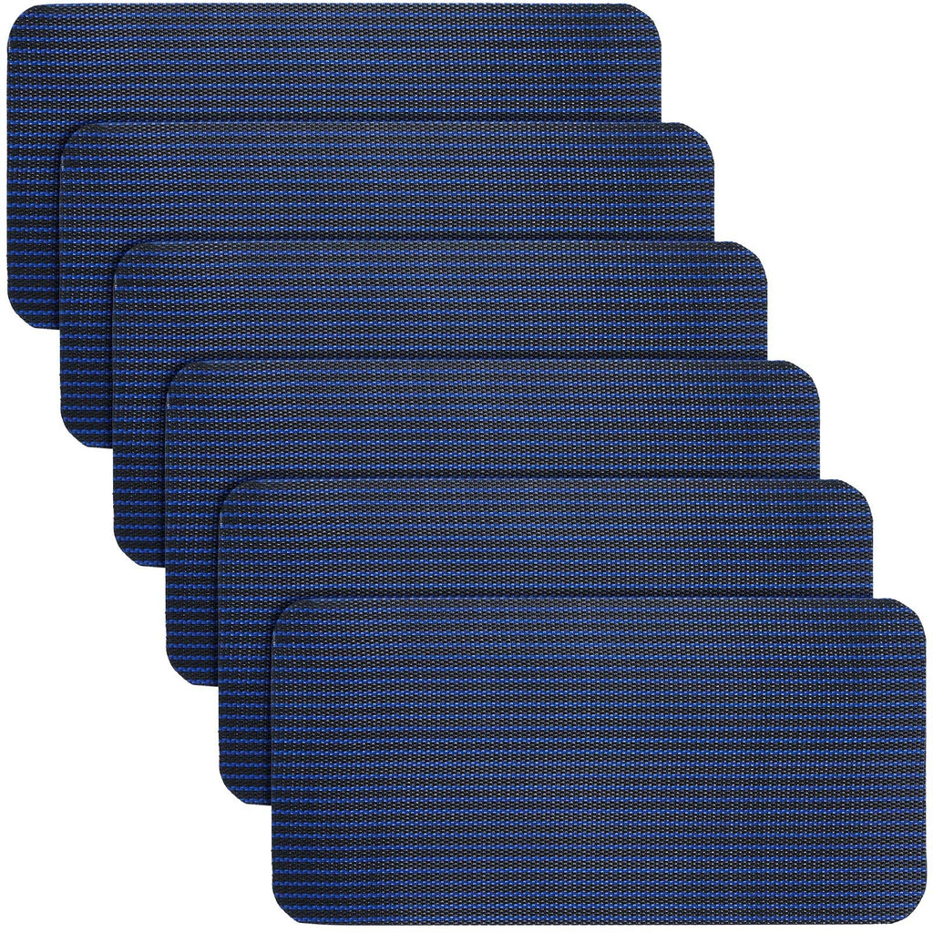 Treela 6 Pcs Pool Safety Cover Patch Kit Repair Kit Blue Swimming Pool Patch Repair Mesh Self Adhesive Mesh Inground Saver Pond Covers (4 x 8 Inch)