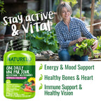 NATURELO One Daily Multivitamin for Women 50+ (Iron Free) - Menopause Support for Women Over 50 - Whole Food Supplement - Non-GMO - No Soy - 60 Capsules - 2 Month Supply