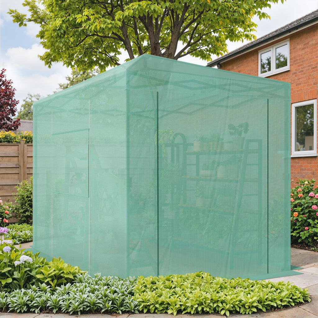 Devoko Walk-in Greenhouse Instant Pop Up Green House Portable 8x6 FT Green