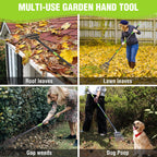 WORKPRO Rake, Small Rake for Leaves with 72” Adjustable Long Handle