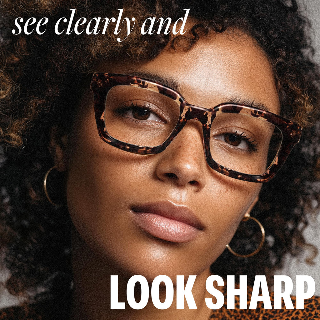 IBOANN Oversized Blue Light Glasses for Woman, Funky Fashion Glasses With Preppy Look, Reduce Screen Fatigue Computer Glasses