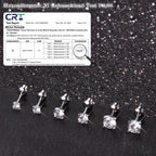 FASACCO 925 Sterling Silver Stud Earrings 18K White Gold Plated Screw Back Earrings for Women Girls Hypoallergenic Cubic Zirconia Earrings Studs 3MM 4MM 5MM Sparkling CZ Silver Over 36 Months Old